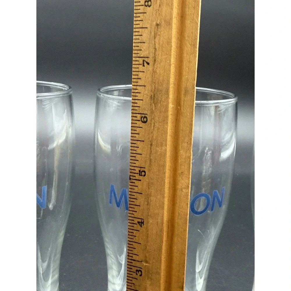 3 Molson Canadian Beer 16oz Tulip Glasses Maple Leaf Logo Libbey EUC Barware